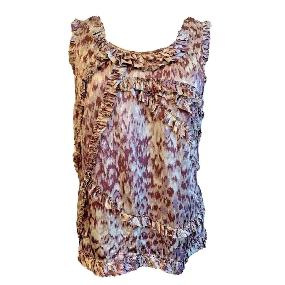 Size 12 J.Crew Lavender Watercolor Evie Silk‎ Tank Sleeveless Style#19697 Womens